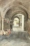 Porte en Orient by Charles Jouas, Aquarelle, sold Oct 2025