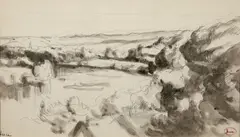 Courbe de la Seine à Rolleboise by Maximilien Luce, Crayon et lavis sur papier quadrillé, sold May 2024