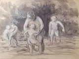 Baignade by Maximilien Luce, Lavis d'encre et gouache sur traits de crayon, sold May 2024