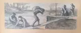 Les débardeurs by Maximilien Luce, Lavis d'encre sur traits de crayon bleu, sold May 2024
