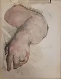Étude de main gauche by Paul-Albert Besnard, Aquarelle signée vers le haut vers le milieu, sold Apr 2024
