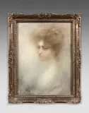 Portrait de femme de profil vers la gauche by Émile Antoine Bourdelle, Pastel, sold Apr 2024