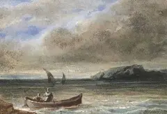 Marine by Eugène Ciceri, 1837, Aquarelle sur papier, sold May 2025