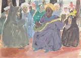 Musicien en Afrique du Nord by Roger Limouse, Aquarelle gouachée, sold May 2025