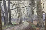 Chemin dans les arbre by Georges Planes, Aquarelle, sold May 2025