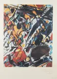 Composition by Jean René Bazaine, Lithographie, dédicacée en bas à droite et datée, sold May 2025