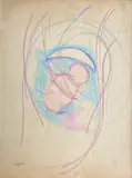 Composition abstraite by Jeanne Modigliani, Pastel, sold May 2025