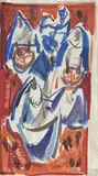 Personnages by Roger Limouse, Aquarelle gouachée, sold May 2025