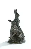 Lièvres by Victor Peter, Bronze à patine brune, sold Mar 2025
