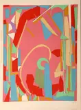 Composition tons roses et verts by André Lanskoy, Lithographie en couleurs annotée EA et signée en bas à droite, sold Apr 2017