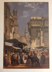 Scène de vie au Souk Khan Al-Khalali au Caire by Amadéo Preziosi, Lithographie signée en bas à droite et numérotée, sold Mar 2017