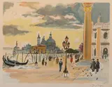 LA SALUTE, VENISE. 48 x 63 cm by Yves Brayer, Lithographie en couleurs, sold Mar 2017