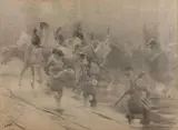 La retraite de Russie by Adolphe Léon Willette, Lithographie en noir, sold Mar 2017