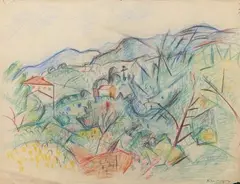 Environs de Céret by Pinchus Krémègne, Pastel signé en bas à droite, sold Mar 2017