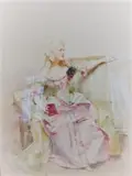 Le livre rouge by Madeleine Lemaire, Aquarelle sur papier signée en bas à gauche, sold Jan 2017