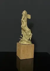 Poteau de chasse by Gaston d'Illiers, Épreuve en bronze doré représentant un chevreuil et un lièvre suspendus à un poteau, sold Nov 2025