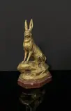 Lièvre assis by Charles Masson, Épreuve en bronze doré reposant sur un socle en marbre rouge, sold Nov 2025