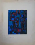Les portes de la nuit by Maurice André, Gouache signée en bas à droite et titrée en bas à gauche, sold Nov 2025