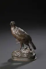 Perdrix, vers 1840/50 by Alfred Dubucand, Bronze à patine sombre, sold Nov 2025