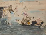 Le match de rugby by Max Jacob, 1918, Aquarelle, gouache et encre (plume et lavis), sold Oct 2025