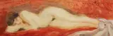 Femme allongée by Lucien Mignon, Gouache signée en haut à droite, sold Nov 2023