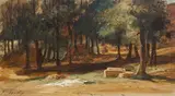 Sans titre by Eugène Isabey, Aquarelle gouachée "Fermes à Varengeville (Etretat?) en Normandie" signée en bas à gauche, sold Nov 2023