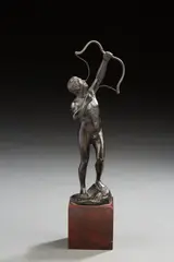 Le guerrier by Ernst Beck, Epreuve en bronze à patine brune signée sur la terrasse, sold Nov 2023