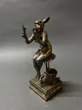 Femme lapin by Alfred Grévin, Bronze argenté, sold Nov 2023