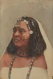 Beauté berbère aux bijoux by Alphonse Birck, Aquarelle sur papier, sold Nov 2023