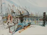 Grand pavois/Plaisance Rouen by Serge Markó, 1989, Gouache et aquarelle, sold Nov 2023