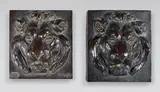 Tête de lion Deux plaques en relief en bronze patiné by Jules Dalou, Terre cuite, sold Dec 2024