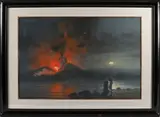 L'éruption du Vésuve by Gaetano Dura, Gouache, sold Dec 2024
