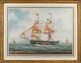 La Louise by Antoine I Roux, Plume et encre noire et brune, aquarelle, sold Dec 2024