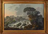 Pêcheurs près d'une cascade by Jean-Baptiste Pillement, Toile, sold Dec 2024