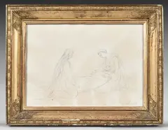 Déposition du Christ ou femmes au tombeau by Ary Scheffer, Crayon signé en bas à droite, sold Nov 2024