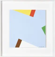 Composition abstraite by Jean Legros, 1977, Acrylique et collage sur bois, sold Feb 2024