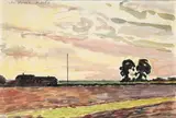 PAYSAGE by Ludovic Rodo Pissarro, Aquarelle et mine de plomb sur papier, sold Nov 2023