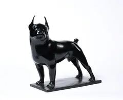 TOY, LE BOSTON TERRIER by François Pompon, 1973, Bronze à patine noire, sold Nov 2023