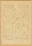 CONSTRUCTIVO CON SOL by Joaquín Torres-García, 1945, Mine de plomb sur papier Graphite on paper, sold Nov 2023