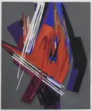COMPOSITION ABSTRAITE by Huguette Arthur Bertrand, 1958, Huile et gouache sur carton, sold Nov 2023