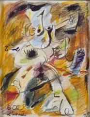 L’ASSAUT by André Masson, Crayon gras, pastel et mine de plomb sur papier, sold Nov 2023