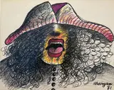 SANS TITRE by Pinchas Burstein, 1971, Pastel gras et fusain sur papier, sold Nov 2023