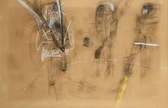 COMPOSITION by Roberto Matta, Pastel et fusain sur papier marouflé sur toile Pastel and charcoal on paper mounted on can, sold Nov 2023