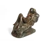 FEMME NUE ALLONGÉE by Brigitte Baumas, Bronze sculpture brown patina, sold Nov 2023