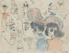 Les maritimes, 1903-1906 by Auguste Chabaud, Fusain et crayon sur papier, sold Mar 2023