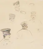 Etude de personnage by Camille Pissarro, Crayon rehaussé sur papier, sold Mar 2023