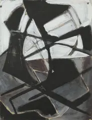 Composition abstraite by Serge Poliakoff, 1944, Gouache sur papier, sold Mar 2023