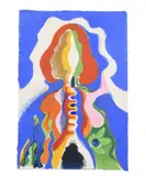 Composition by Claude Bellegarde, 1974, Gouache sur papier, sold Mar 2023