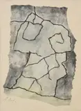 RUINE ÉCRITE by Jean Arp, Aquarelle, encre et collage sur papier, sold Dec 2022