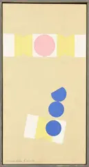 MOUVEMENT OPPOSÉ by Marcelle Delphine Cahn, 1966, Gouache sur papier marouflé sur contreplaqué signé en bas à gauche, sold Dec 2022